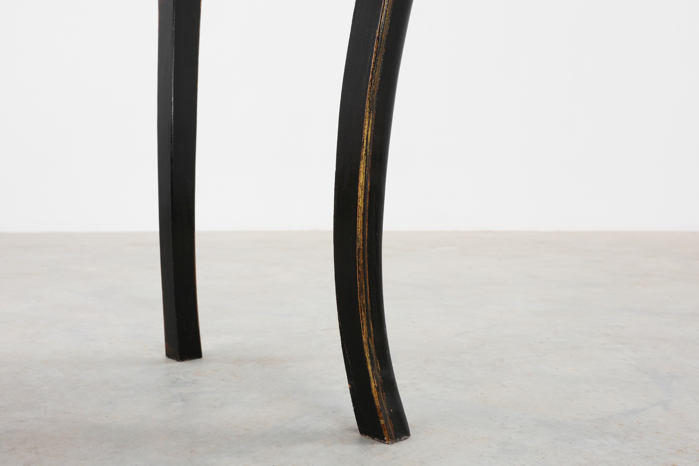 19th Century Black Wooden Side Table with Drawer, Francethumbnail